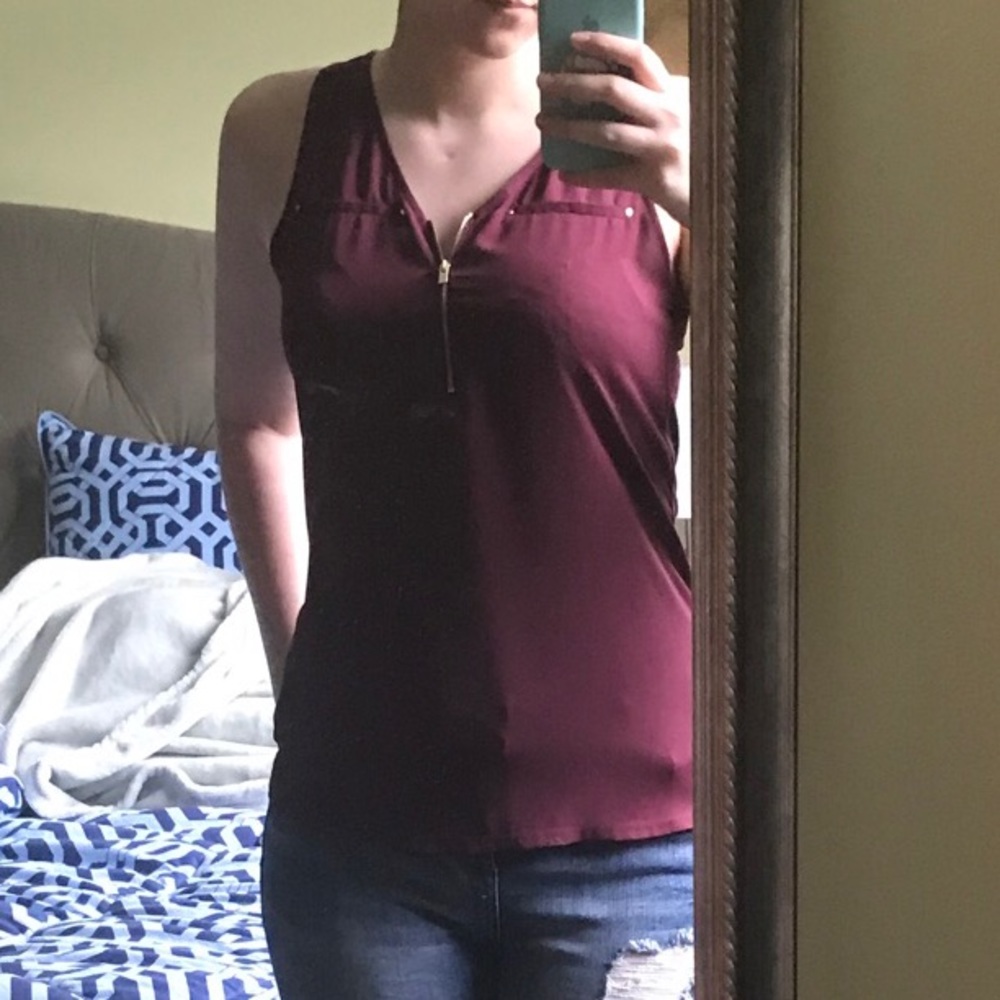 Maroon Express Tanktop with Zipper